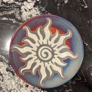 Colorful Sunburst Ceramic Wall Art